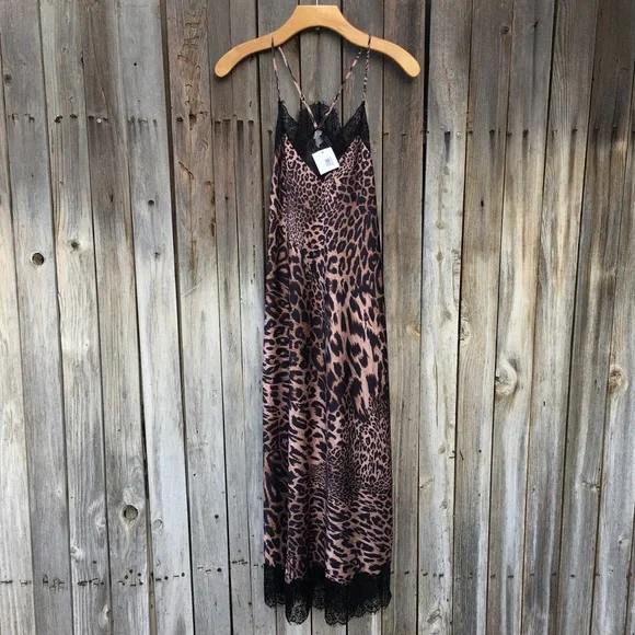 All Saints Dresses Nwt All Saints Tigi Kiku Leopard Print Midi